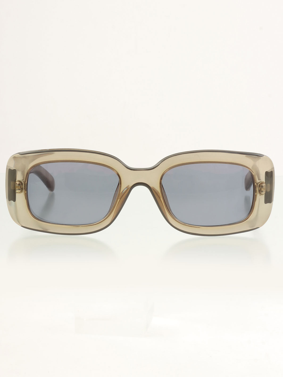 侧面Logo铭牌太阳镜 卡其色