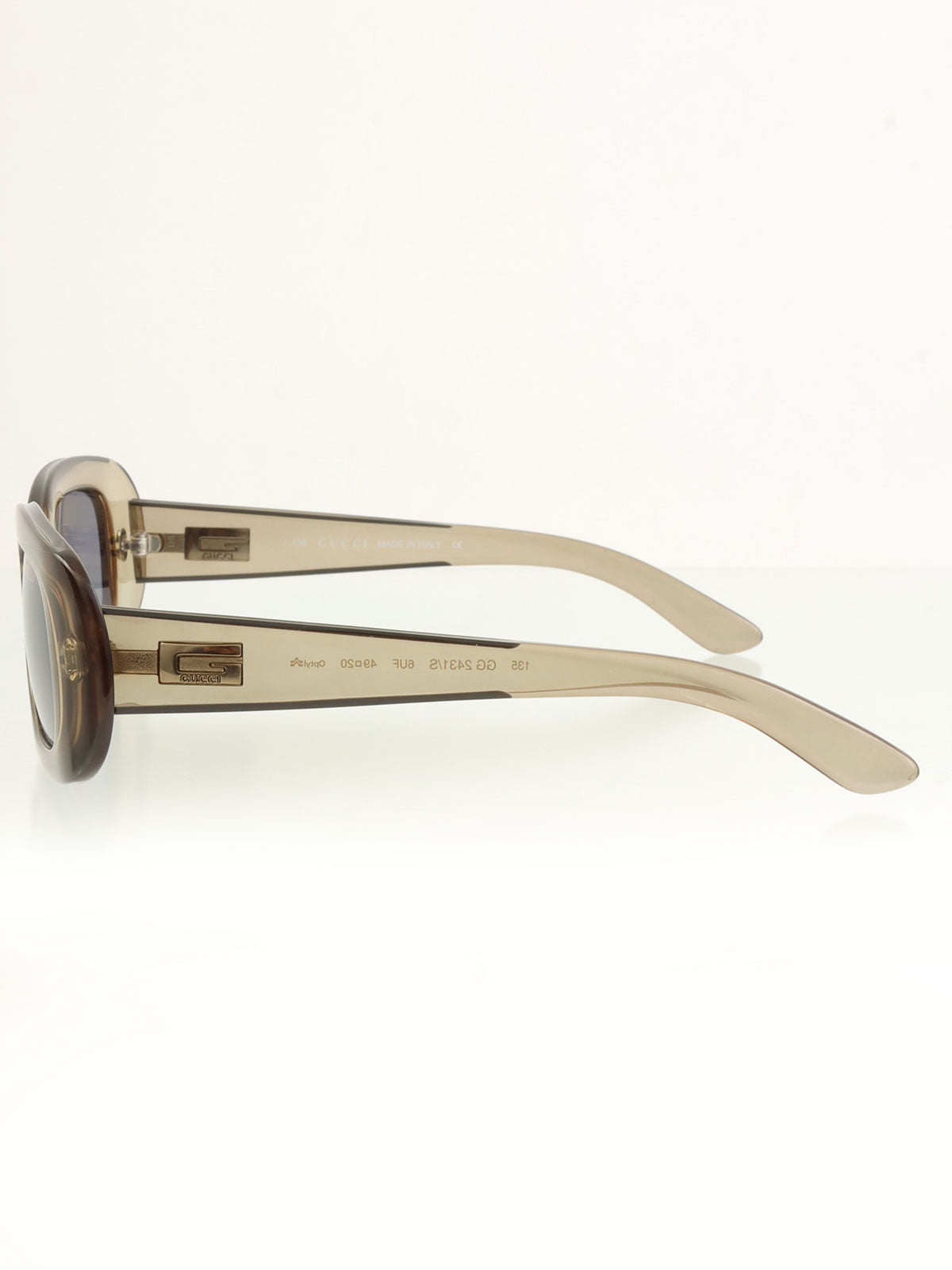 侧面Logo铭牌太阳镜 卡其色