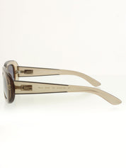 侧面Logo铭牌太阳镜 卡其色