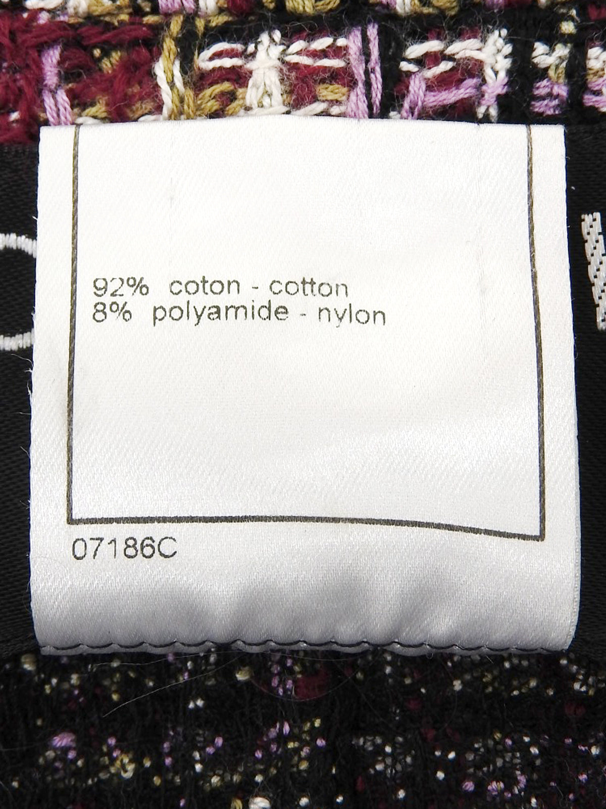 1998年製 ツイードCCマークボタンジャケット パープル/マルチ