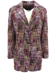 1998年製 ツイードCCマークボタンジャケット パープル/マルチ