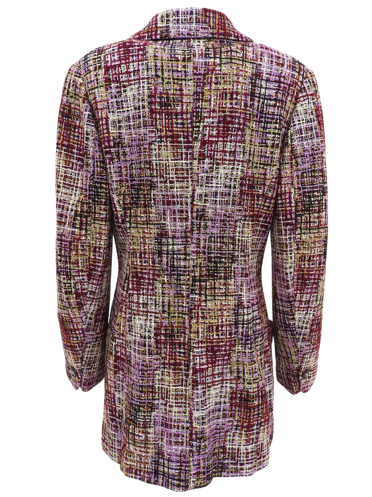 1998年製 ツイードCCマークボタンジャケット パープル/マルチ