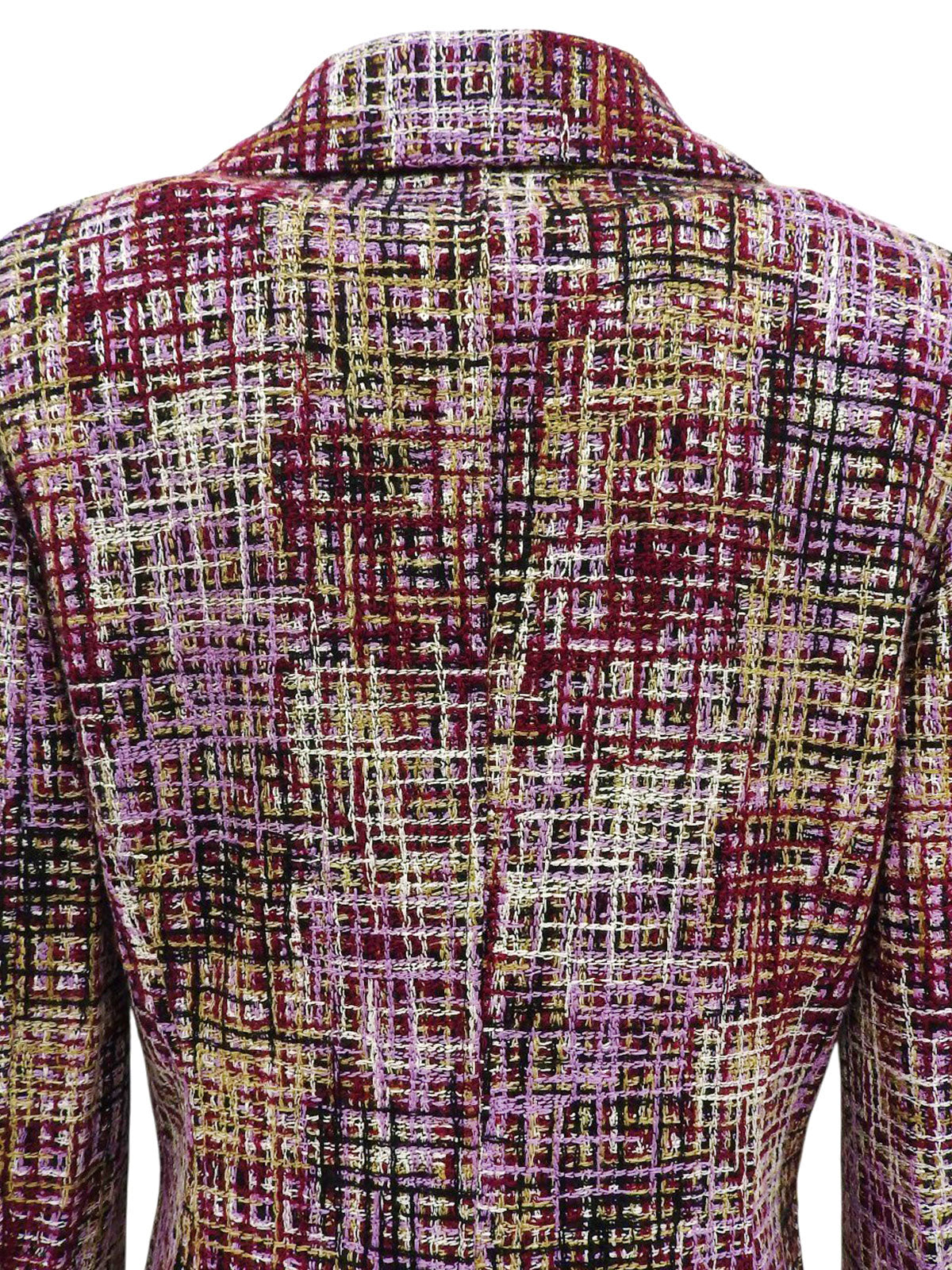 1998年製 ツイードCCマークボタンジャケット パープル/マルチ
