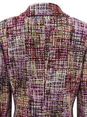 1998年製 ツイードCCマークボタンジャケット パープル/マルチ