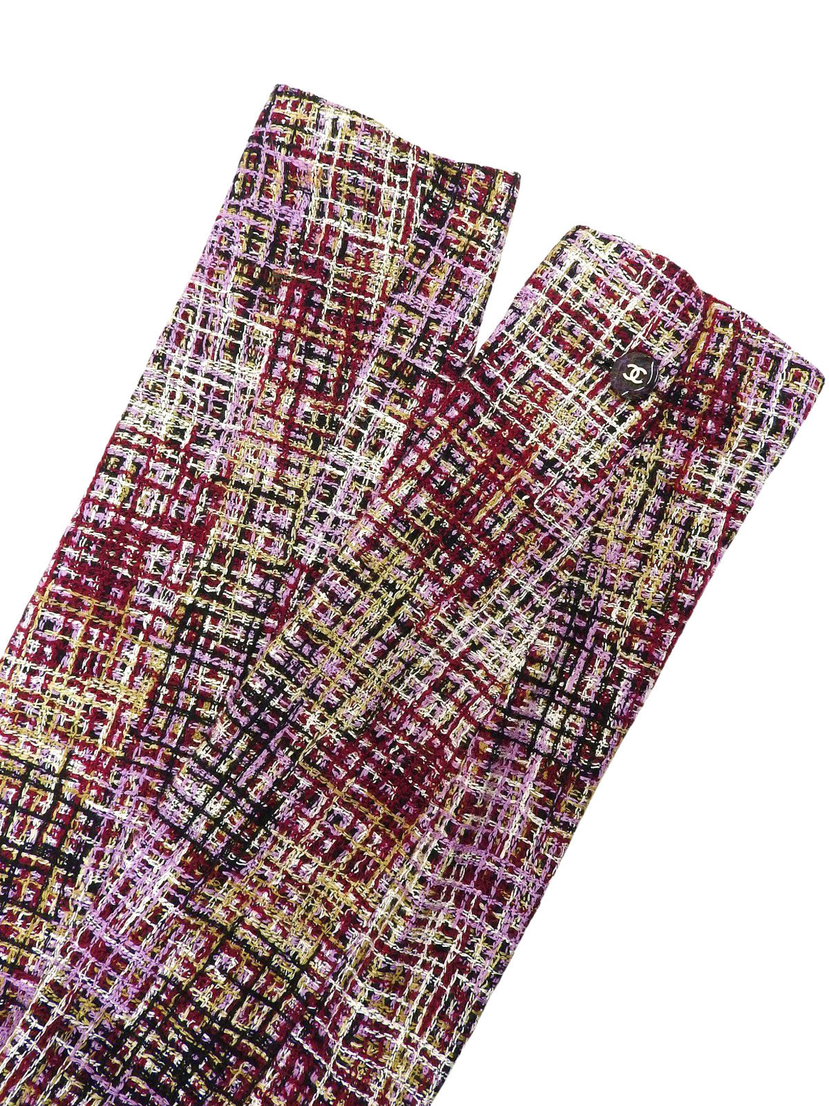 1998年製 ツイードCCマークボタンジャケット パープル/マルチ