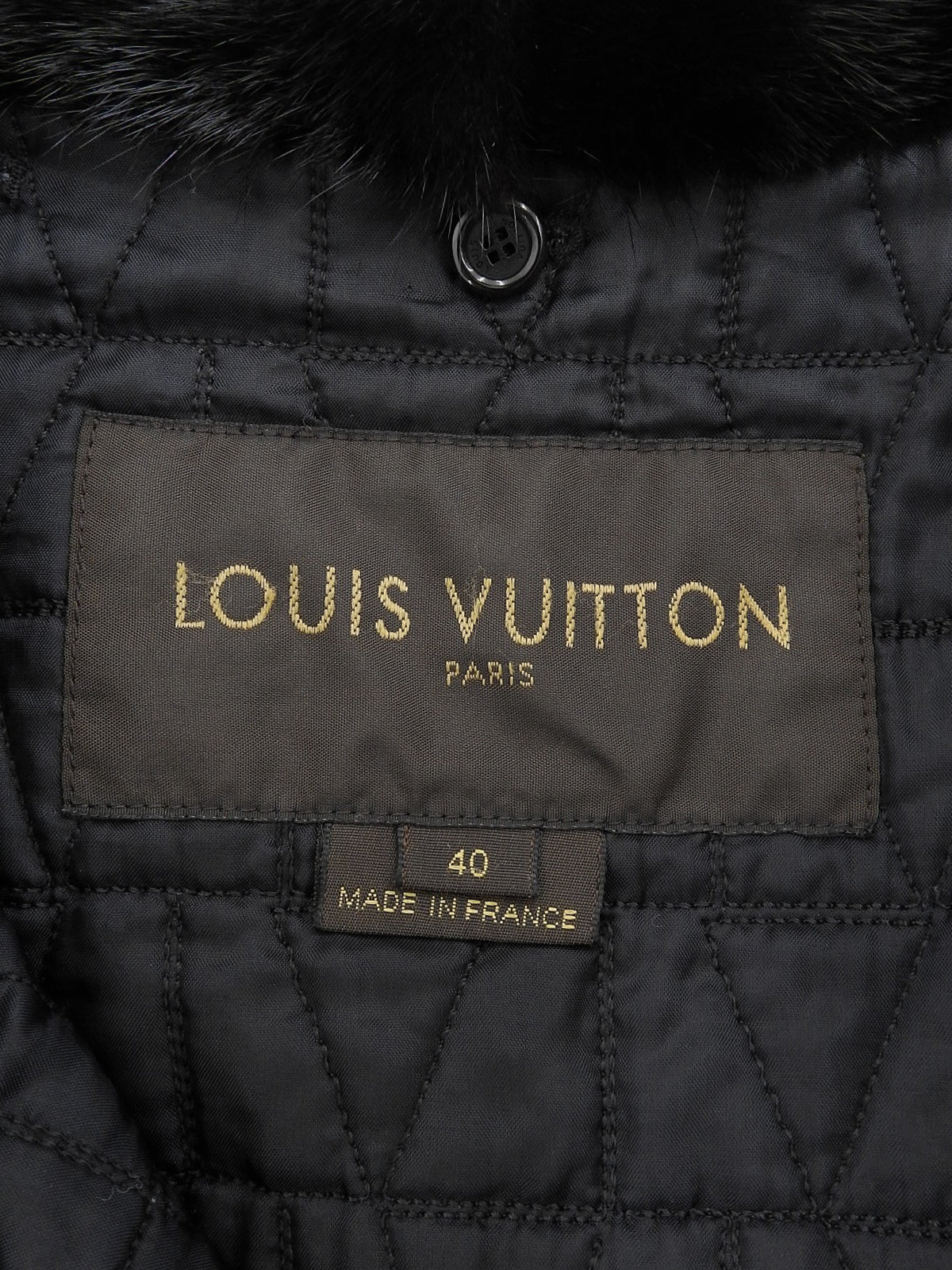 Mink Fur Monogram Pattern Poncho in Black