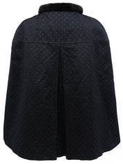 ミンクファーモノグラムパターンポンチョ ブラック