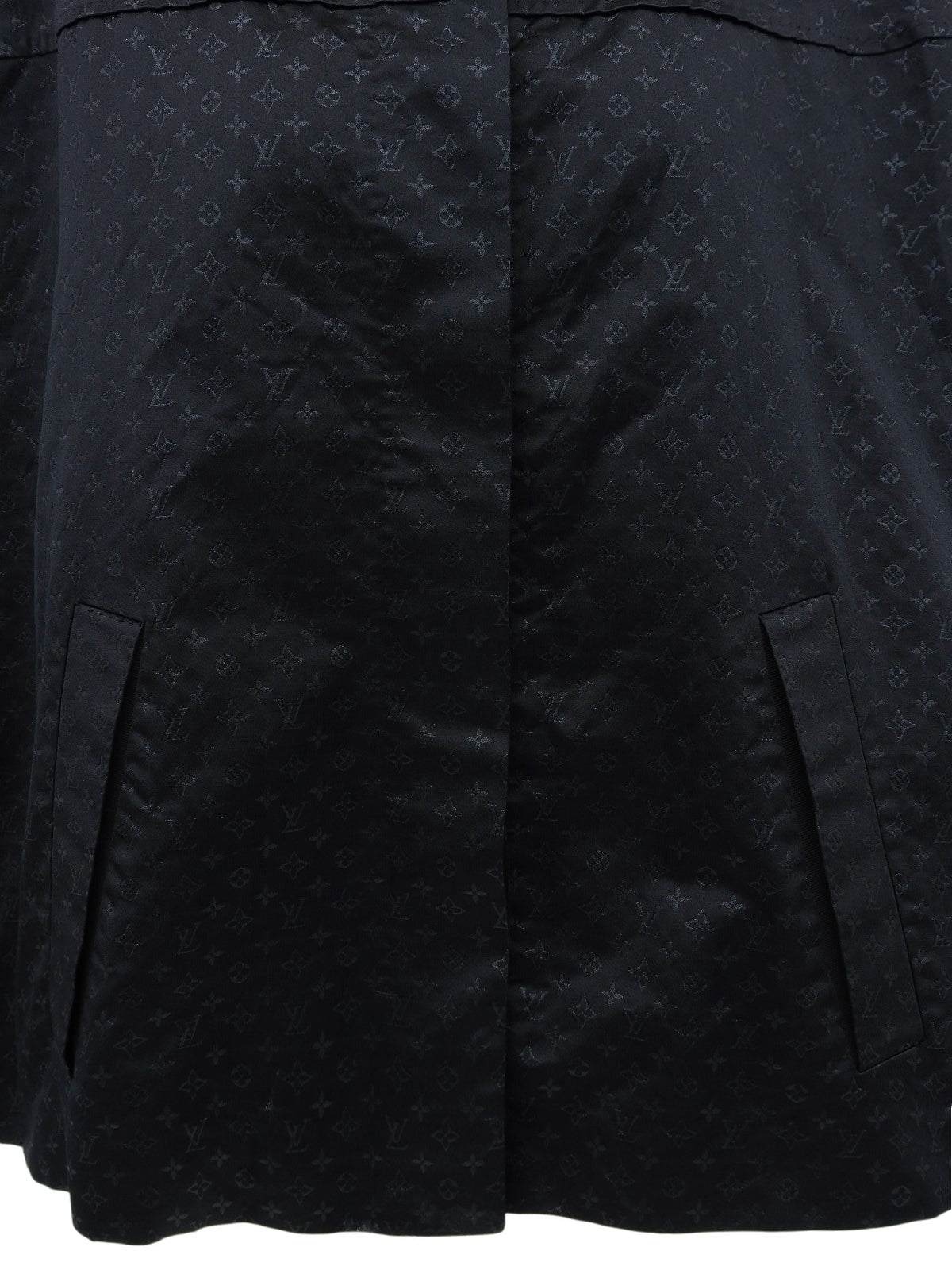 ミンクファーモノグラムパターンポンチョ ブラック