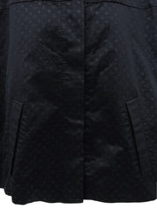 ミンクファーモノグラムパターンポンチョ ブラック