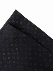 ミンクファーモノグラムパターンポンチョ ブラック