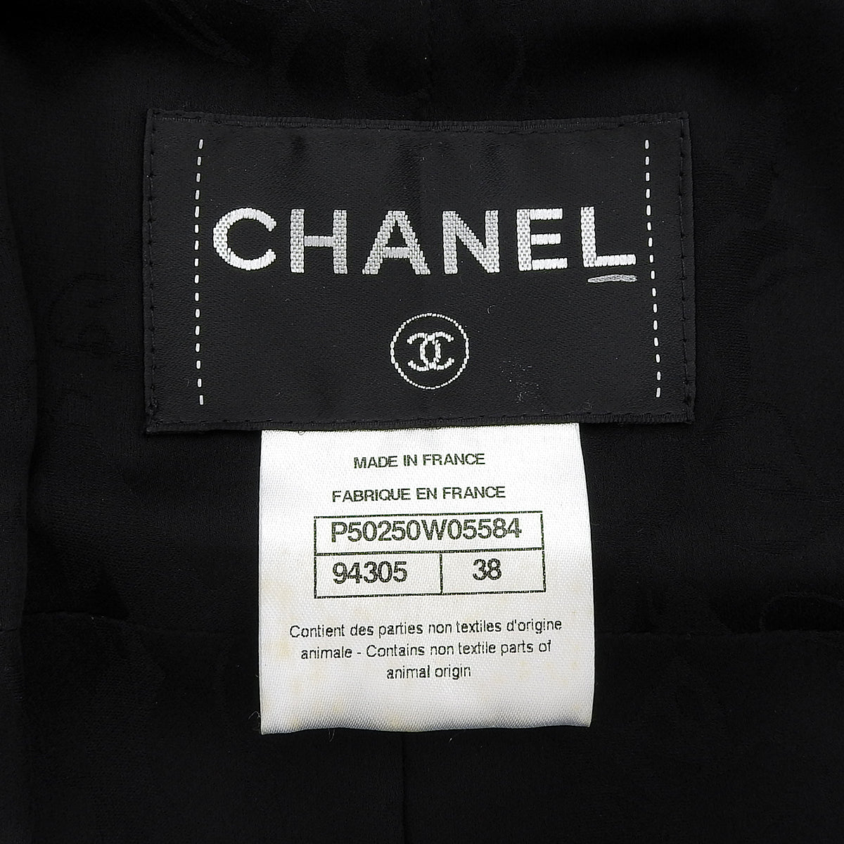 Leather Color CC Mark Plate Jacket #38 Black