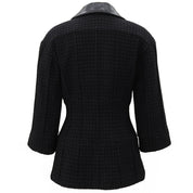 Leather Color CC Mark Plate Jacket #38 Black