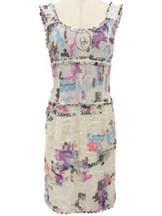 2007年製 スパンコールマルチモチーフキャミソールワンピース アイボリー/マルチ