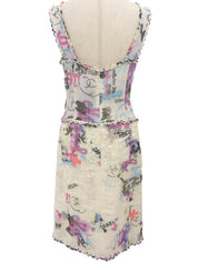 2007年製 スパンコールマルチモチーフキャミソールワンピース アイボリー/マルチ