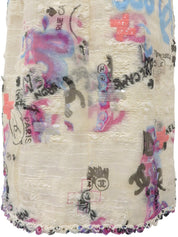 2007年製 スパンコールマルチモチーフキャミソールワンピース アイボリー/マルチ