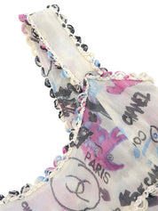 2007年製 スパンコールマルチモチーフキャミソールワンピース アイボリー/マルチ