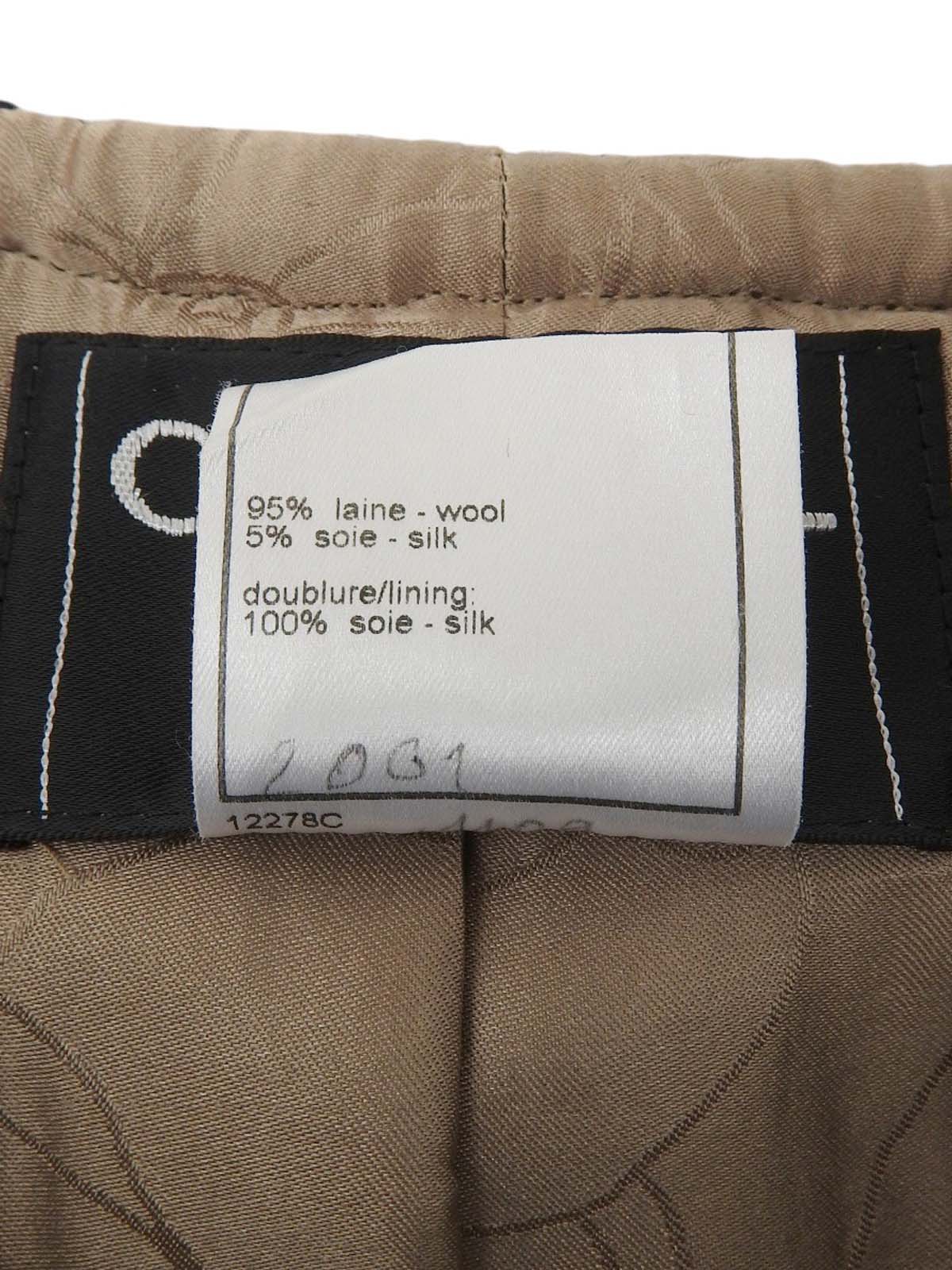 2001 Tweed CC Mark Button Collarless Set in Brown/Beige