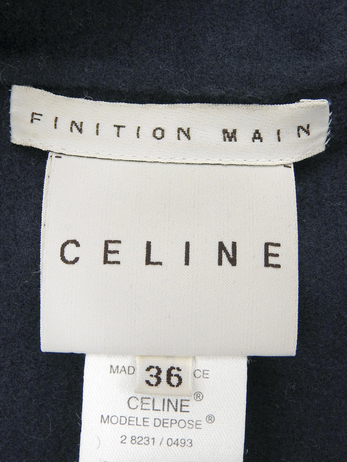 Navy wool logo zip-up coat