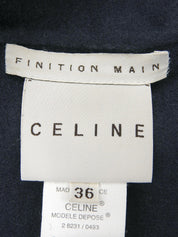 Navy wool logo zip-up coat