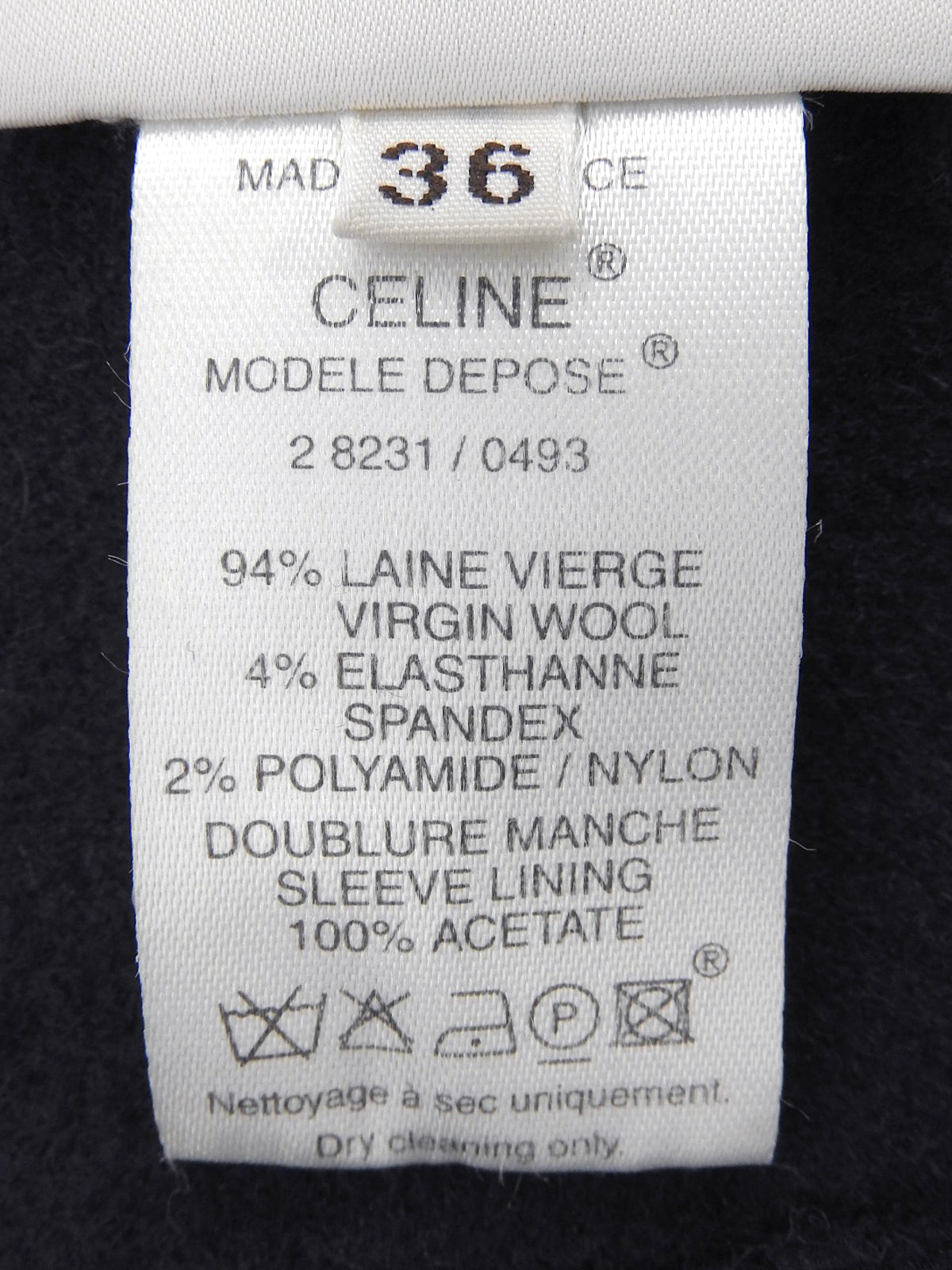 Navy wool logo zip-up coat