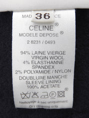 Navy wool logo zip-up coat