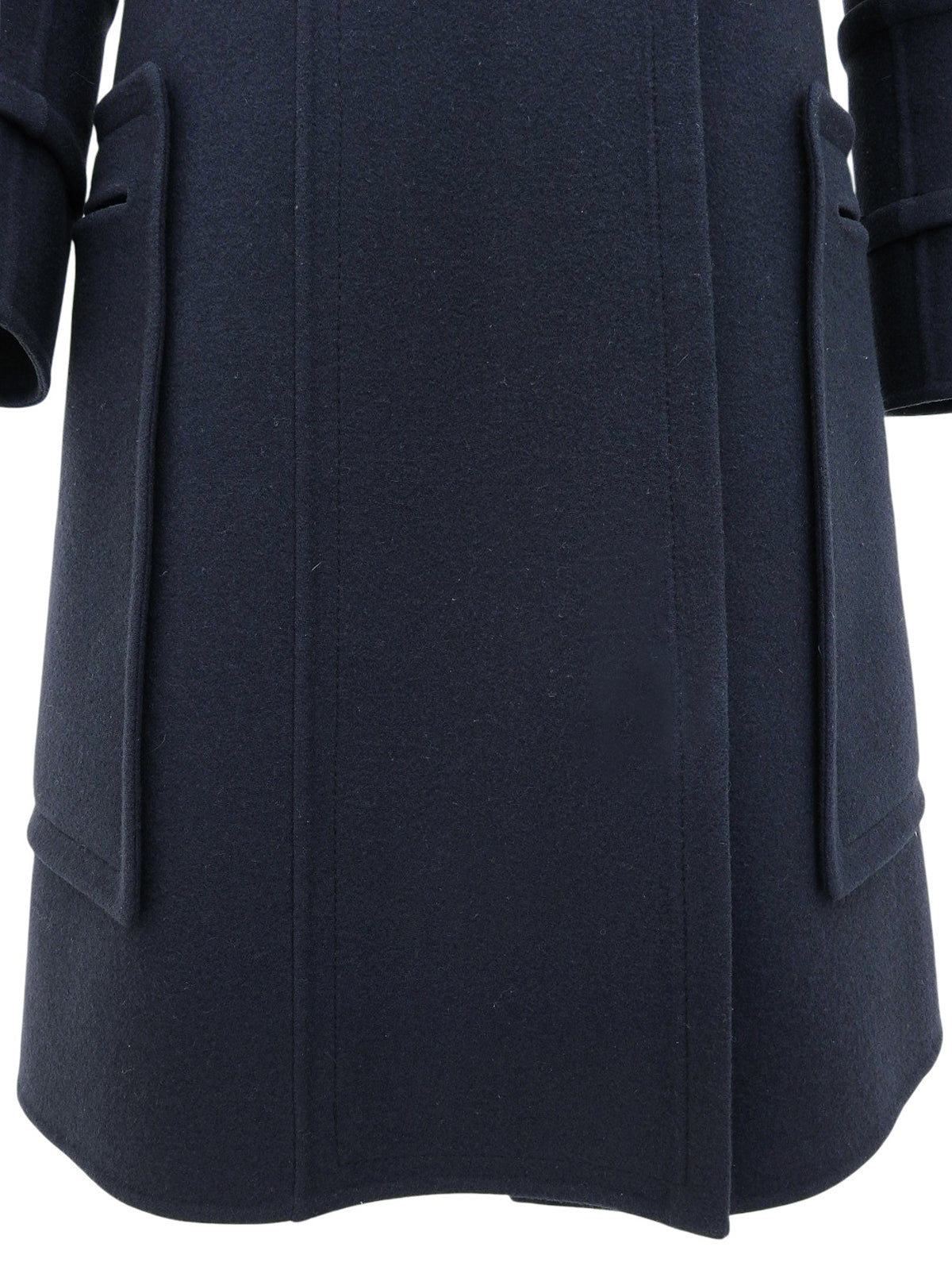 Navy wool logo zip-up coat