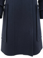 Navy wool logo zip-up coat