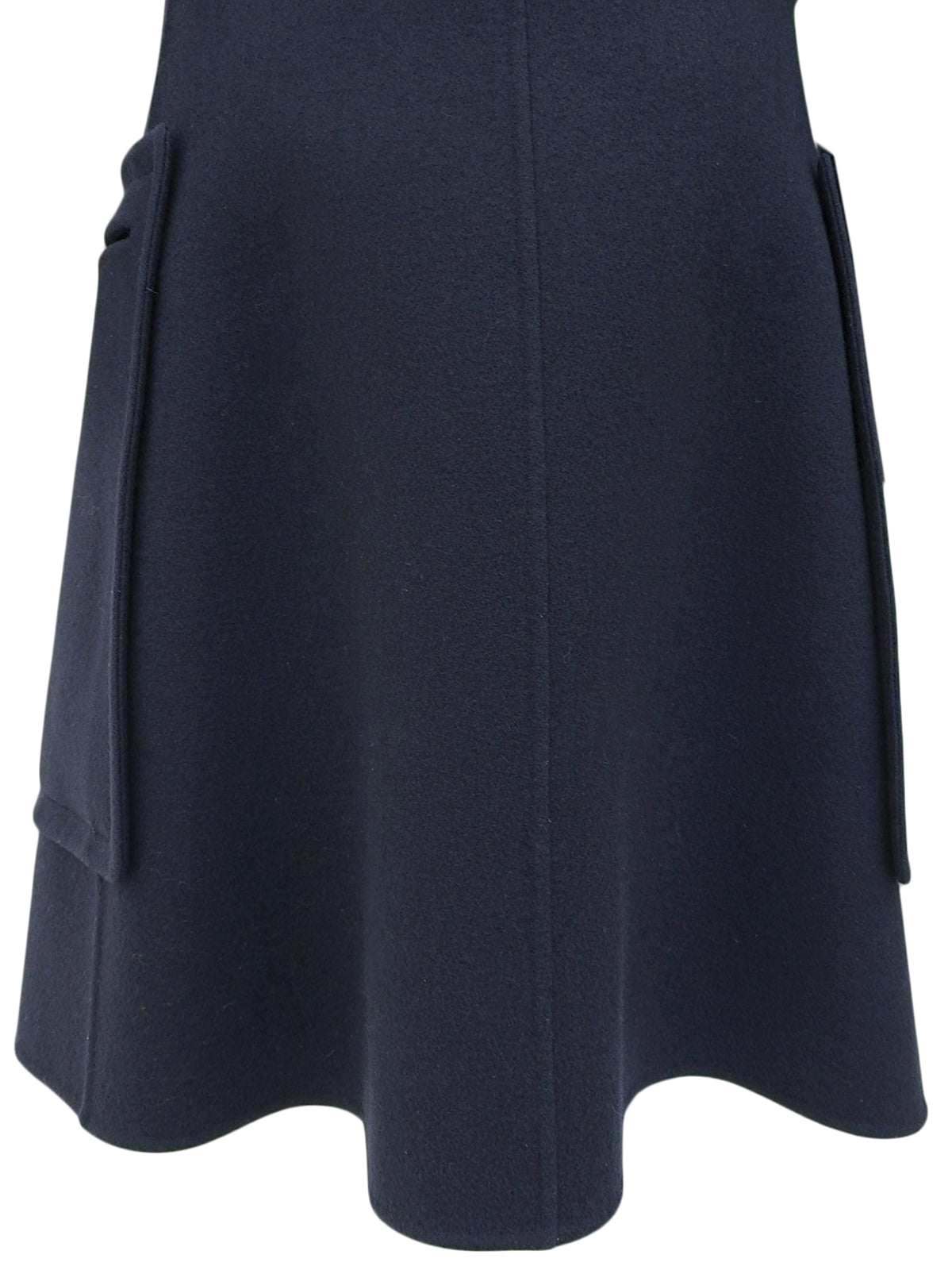 Navy wool logo zip-up coat