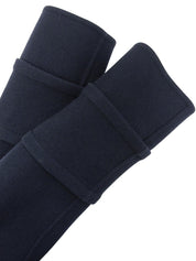 Navy wool logo zip-up coat