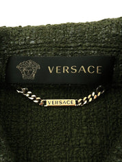 ツイードトリムデザインジャケット グリーン