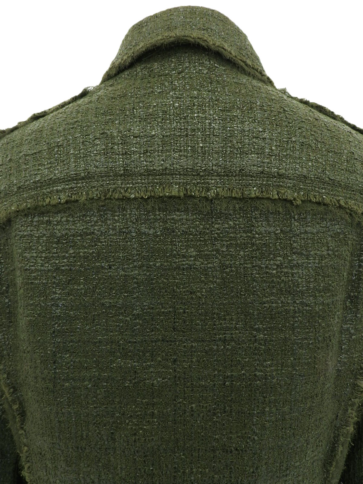 ツイードトリムデザインジャケット グリーン