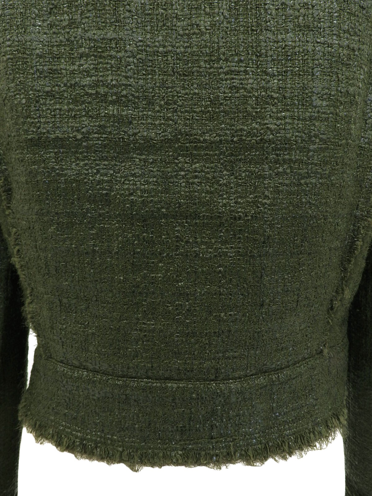 ツイードトリムデザインジャケット グリーン