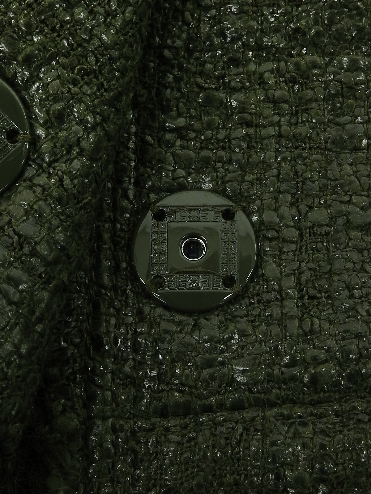 ツイードトリムデザインジャケット グリーン