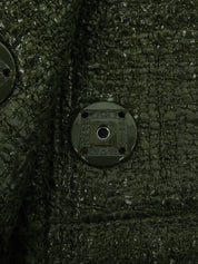 ツイードトリムデザインジャケット グリーン