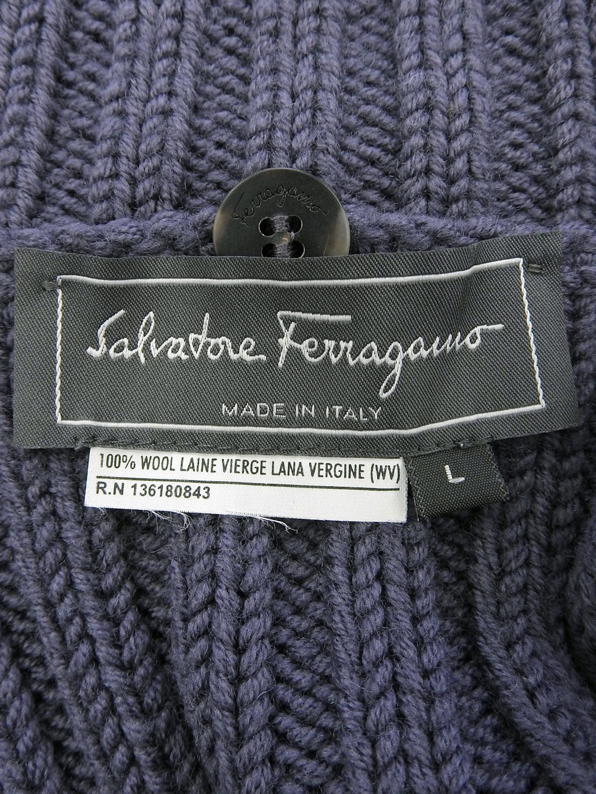 ウールニットダウンコート パープル