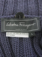 ウールニットダウンコート パープル