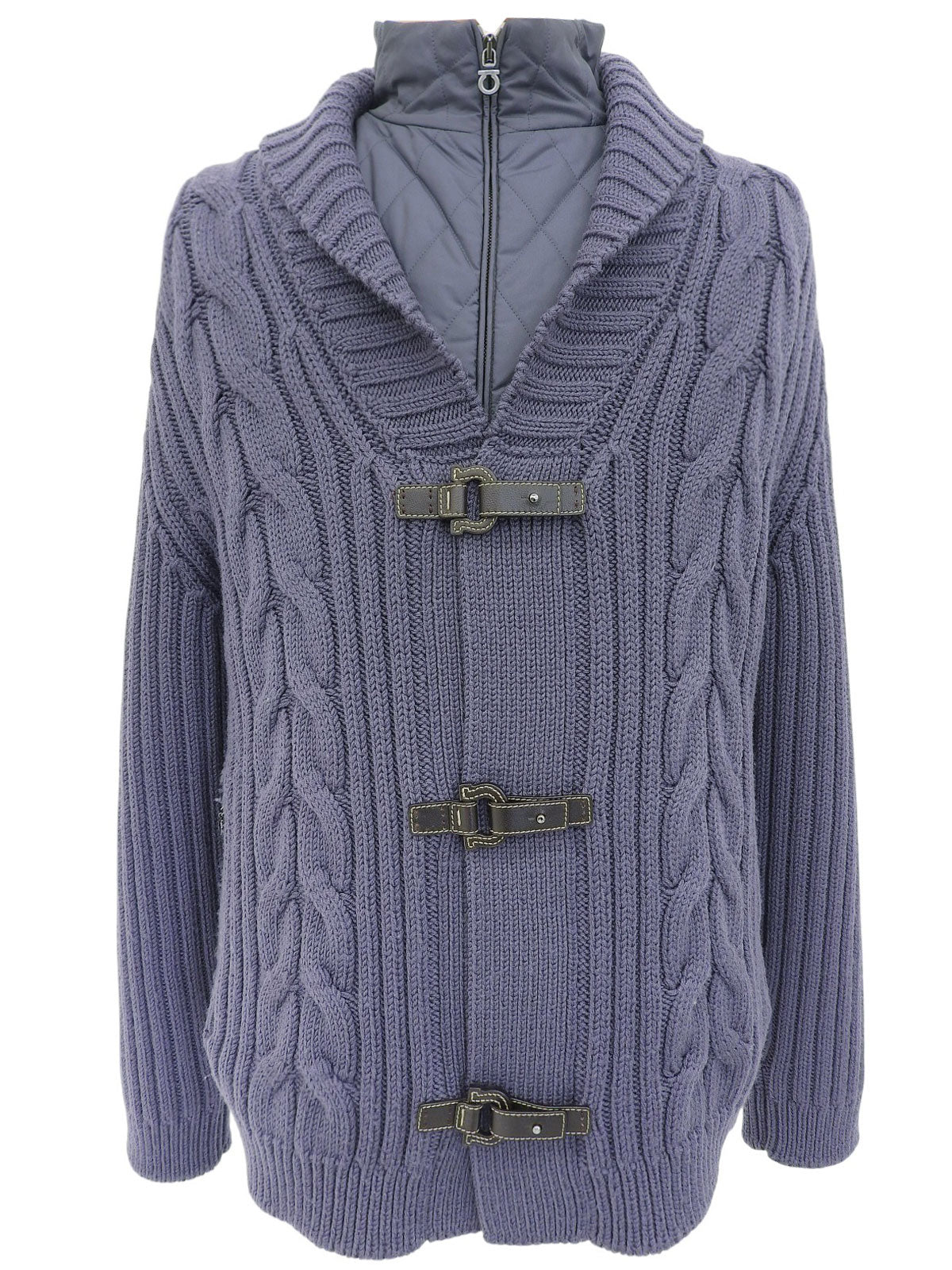 ウールニットダウンコート パープル