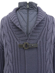 ウールニットダウンコート パープル