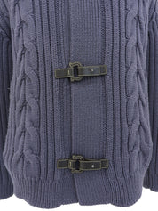 ウールニットダウンコート パープル