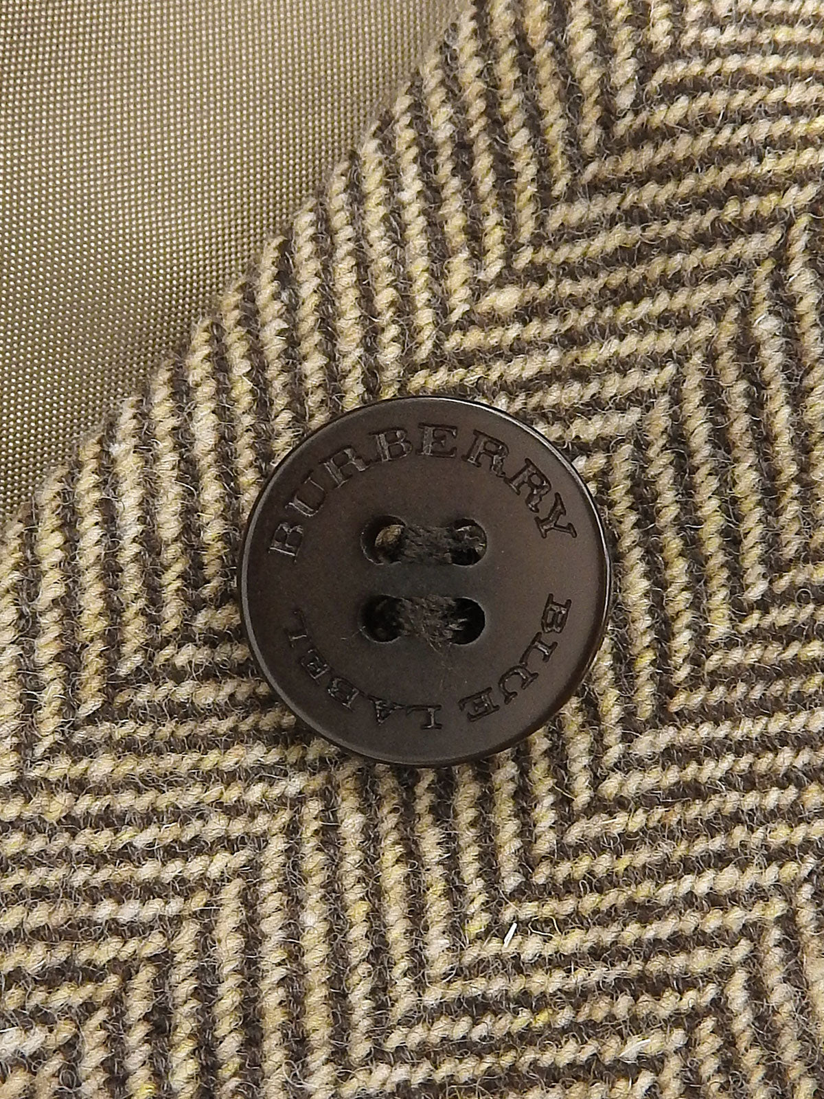 ファーカラーヘリンボーンパターンショートコート ブラウン