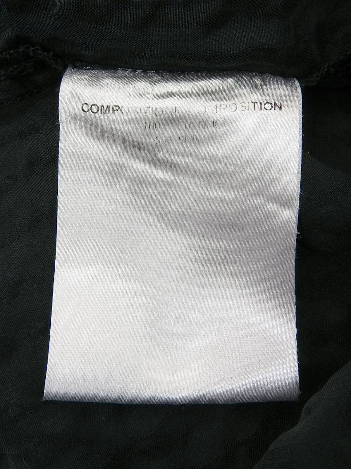 シルクストライプパターンハーフスリーブシャツ ブラック