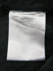 シルクストライプパターン半袖シャツ ブラック