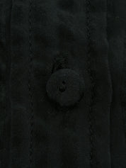 シルクストライプパターンハーフスリーブシャツ ブラック