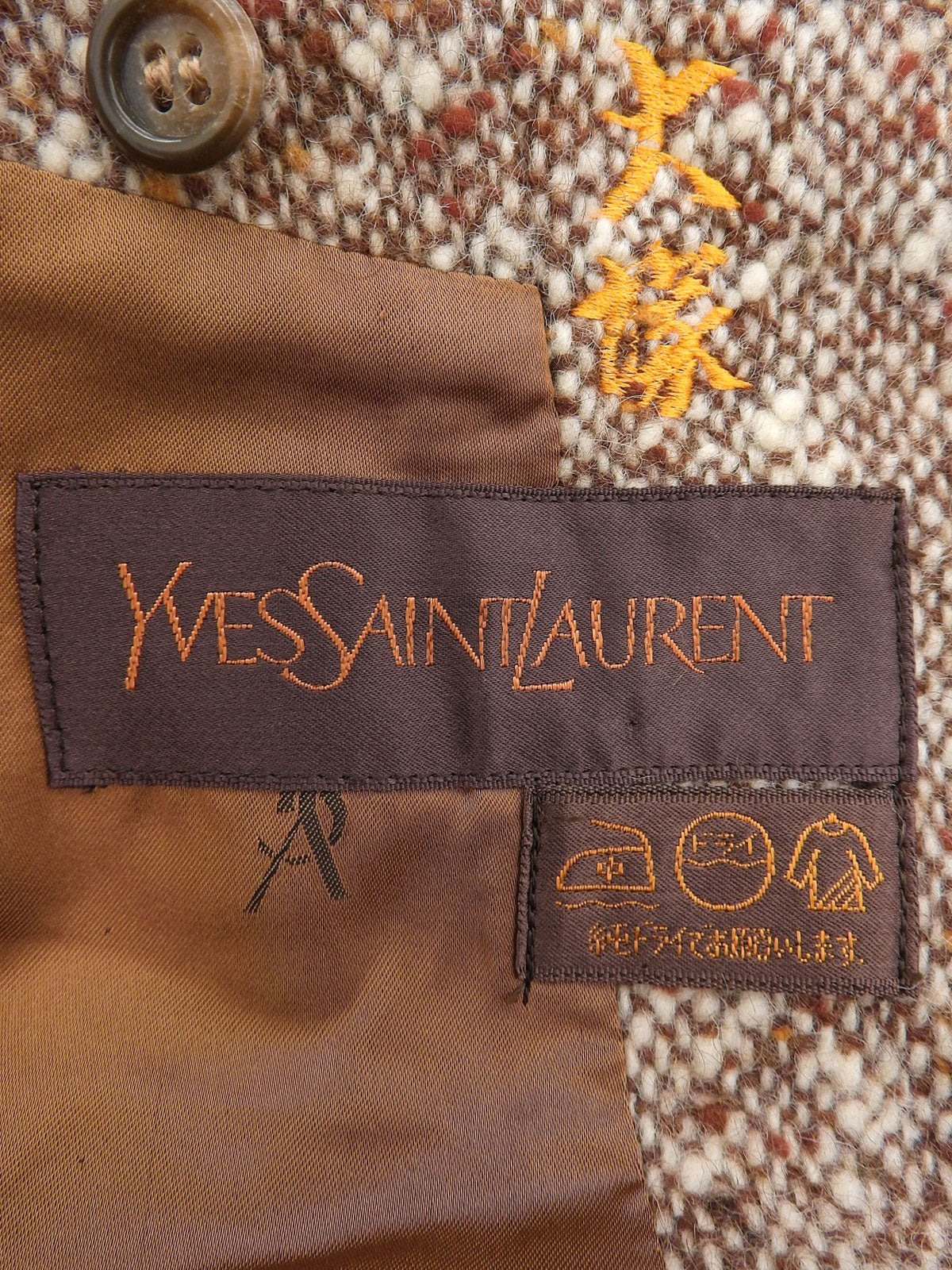 ツイードダブルブレストコート ブラウン