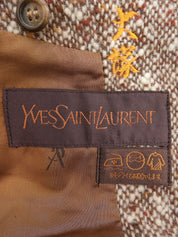 ツイードダブルブレストコート ブラウン