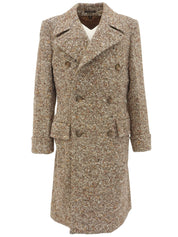 ツイードダブルブレストコート ブラウン