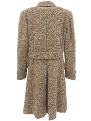 ツイードダブルブレストコート ブラウン