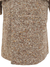 ツイードダブルブレストコート ブラウン