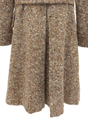 ツイードダブルブレストコート ブラウン