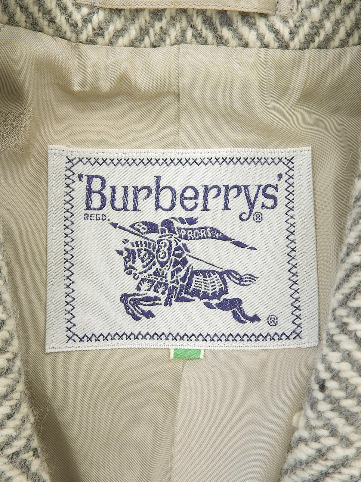 ヘリンボーンパターンコート グレー/ベージュ